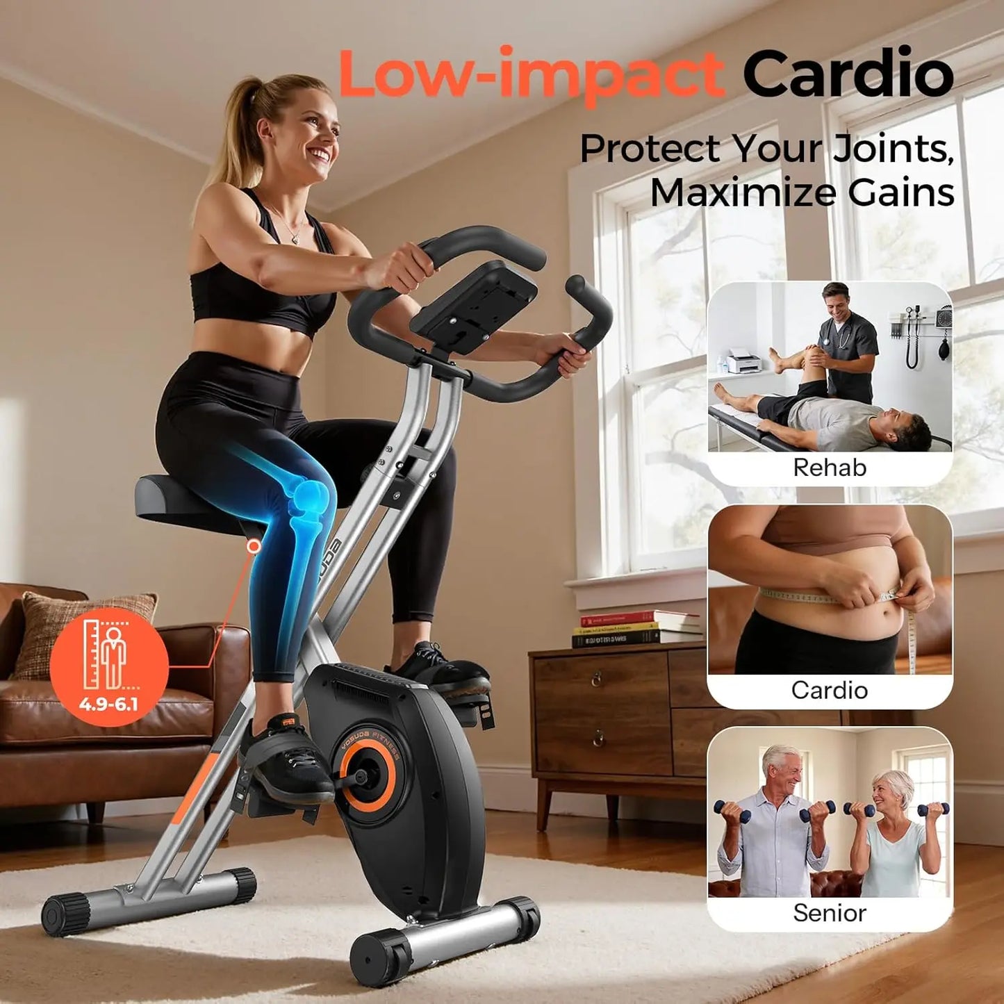 Yosuda Folding Exercise Bike Compact Stationary Bike For Home Gym