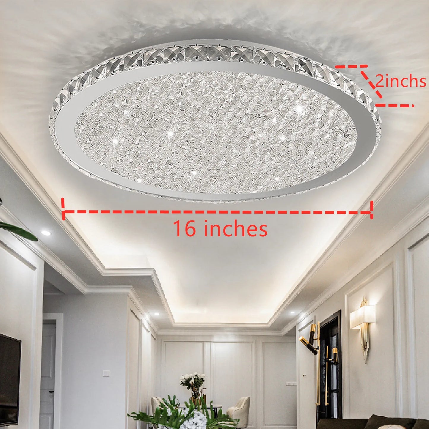 LOYALHEARTDY Modern Crystal Ceiling Light Pendant Lamp With LED Chandelier