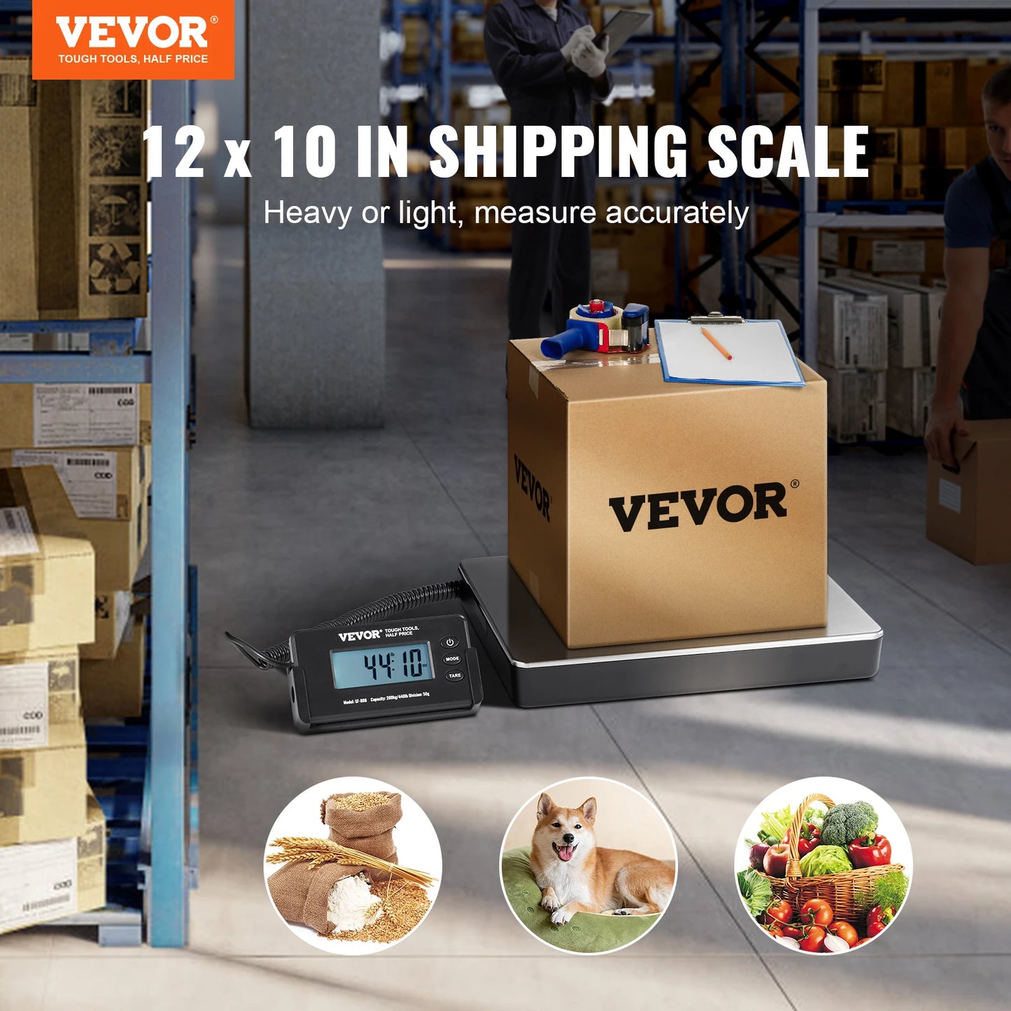 SucceBuy 440Lb Digital Shipping Scale With Timer Tare Function