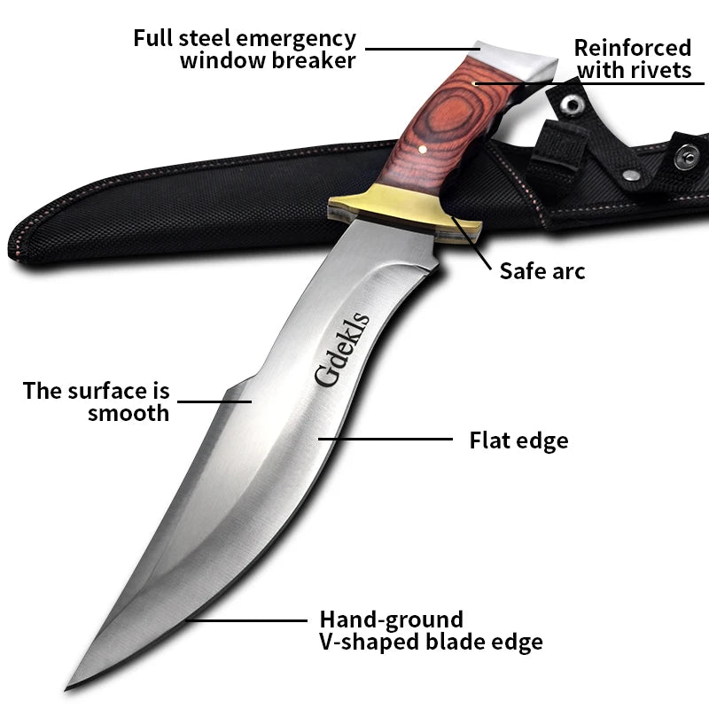 Gdekls Outdoor Tactical Knife With Durable 440C Blade