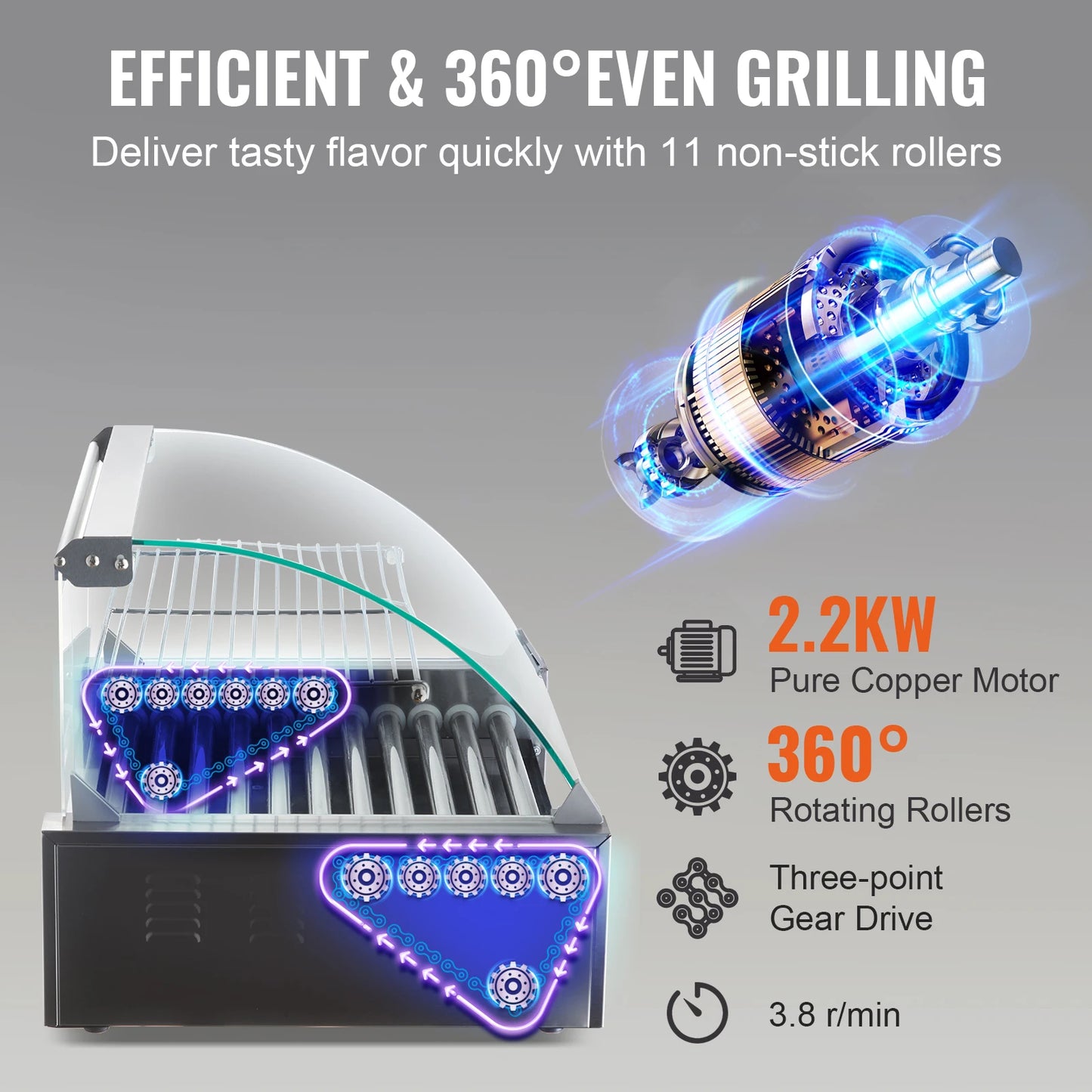 SucceBuy Commercial Electric Hot Dog Roller Sausage Maker