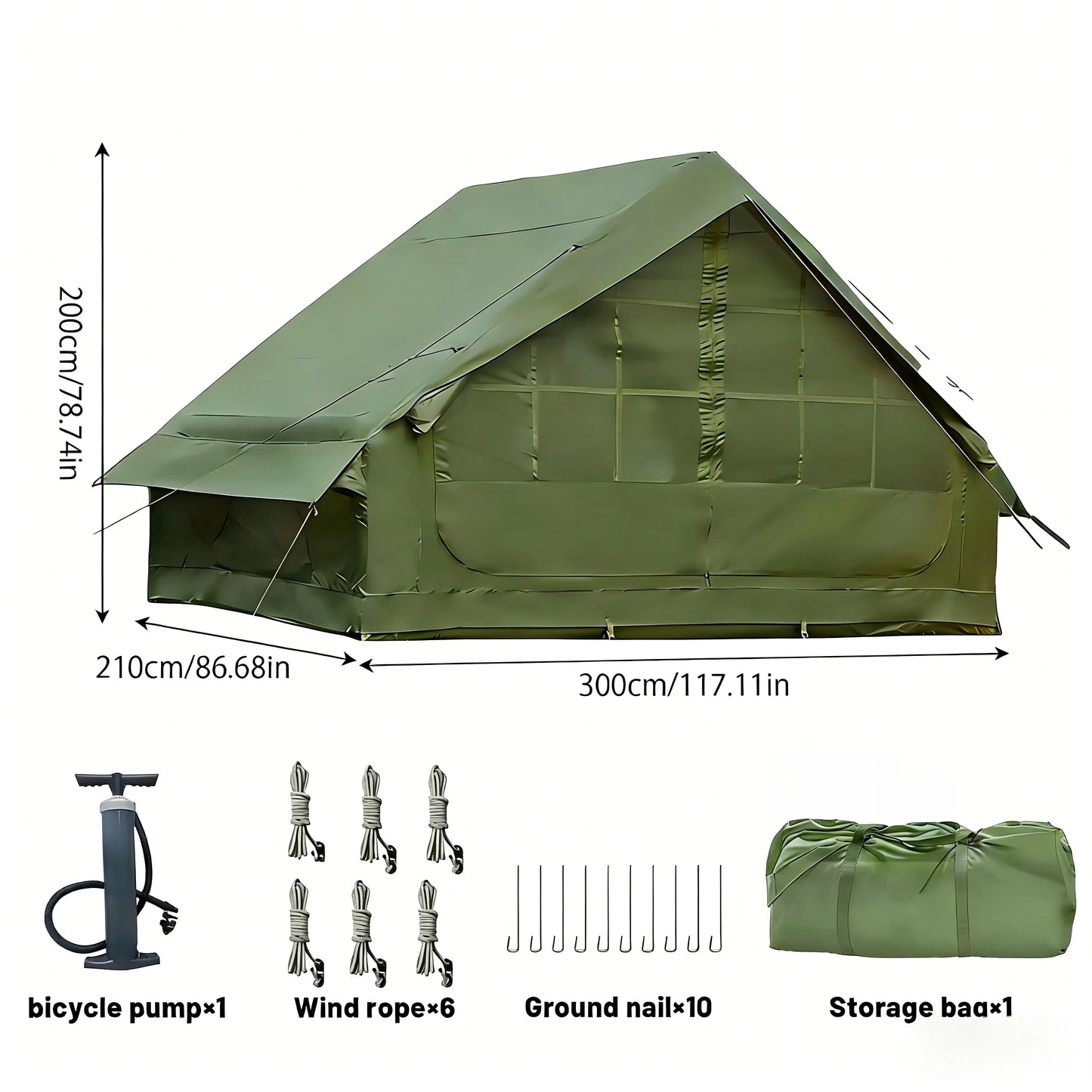 Pakicetus Inflatable Tent With Skylight Quick Setup