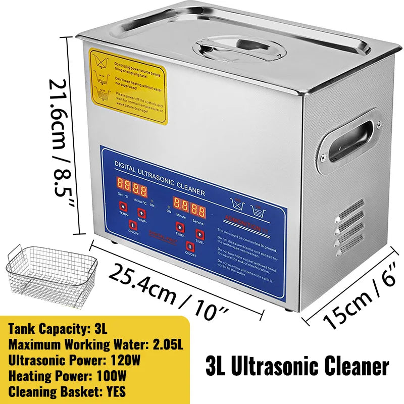 SucceBuy Ultrasonic Cleaner 1.3L To 30L Dishes Portable Home Appliance