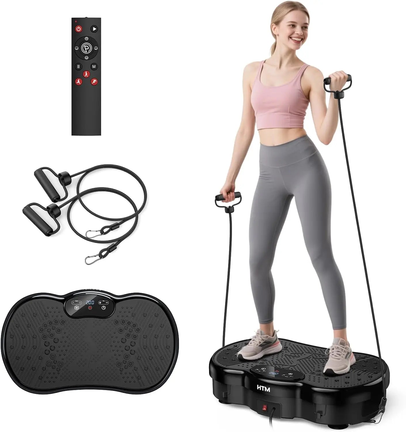 HTMM Calorie Tracking Vibration Plate For Home Gym Muscle Toning