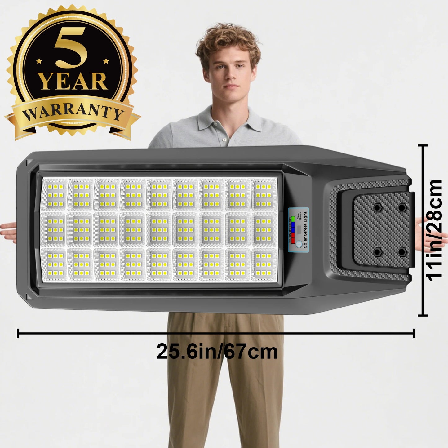 Outdoor Waterproof Solar Light With Motion Sensor And Dusk To Dawn IP65