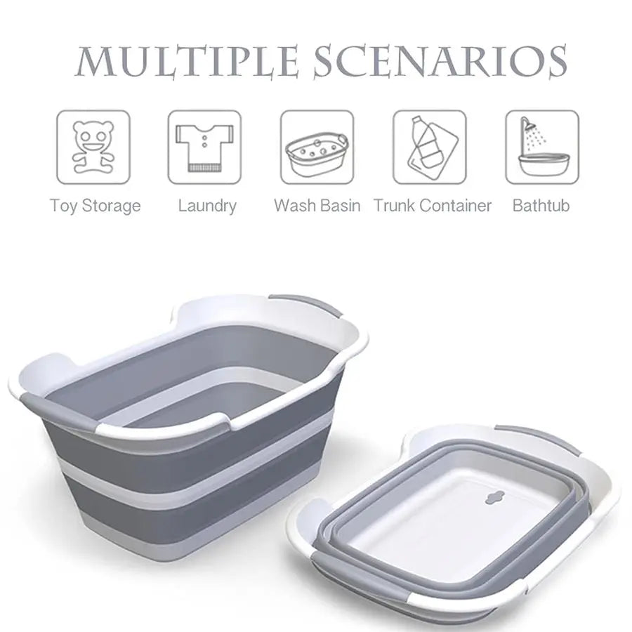 Pet Bathtub With Drain Plug Foldable Portable Bath for Pets