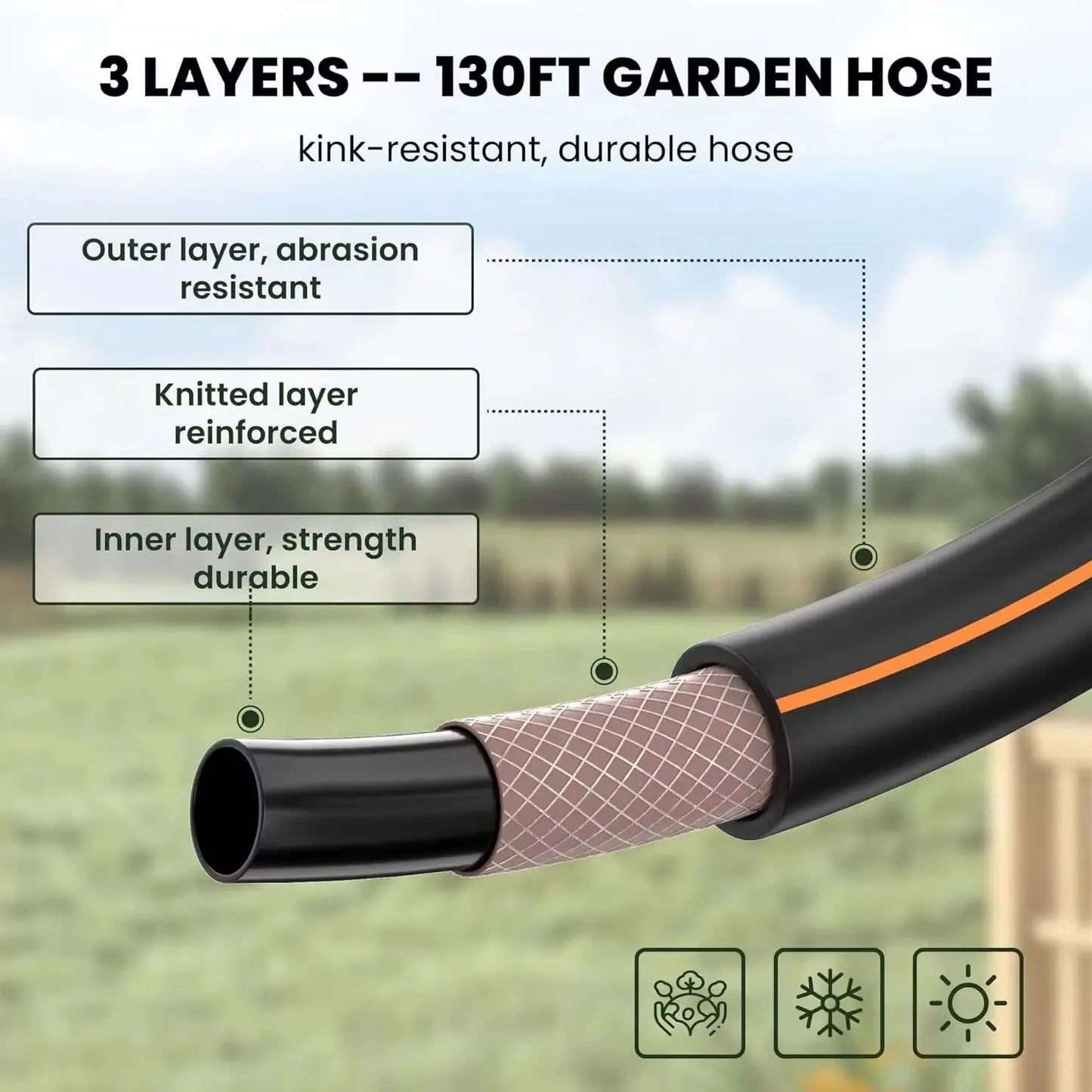 Retractable Garden Hose Reel With Slow Return, Wall Mount, Any Length Lock