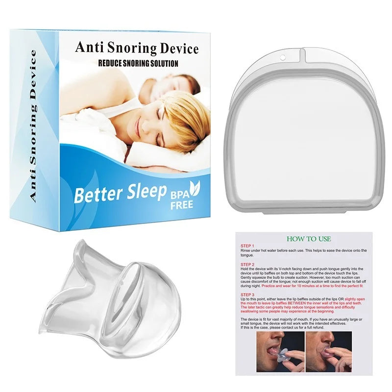 Anti Snore Mouthpiece Tongue Retainer For Sleep Apnea