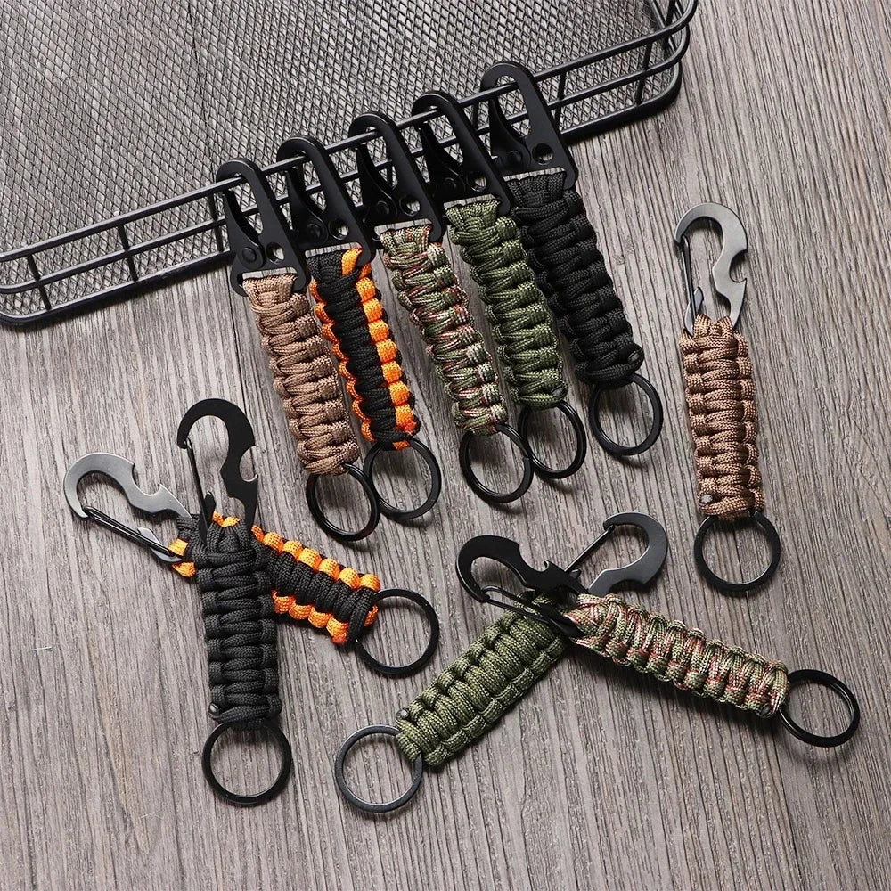 Paracord Keychain With Carabiner And Bottle Opener For Outdoors