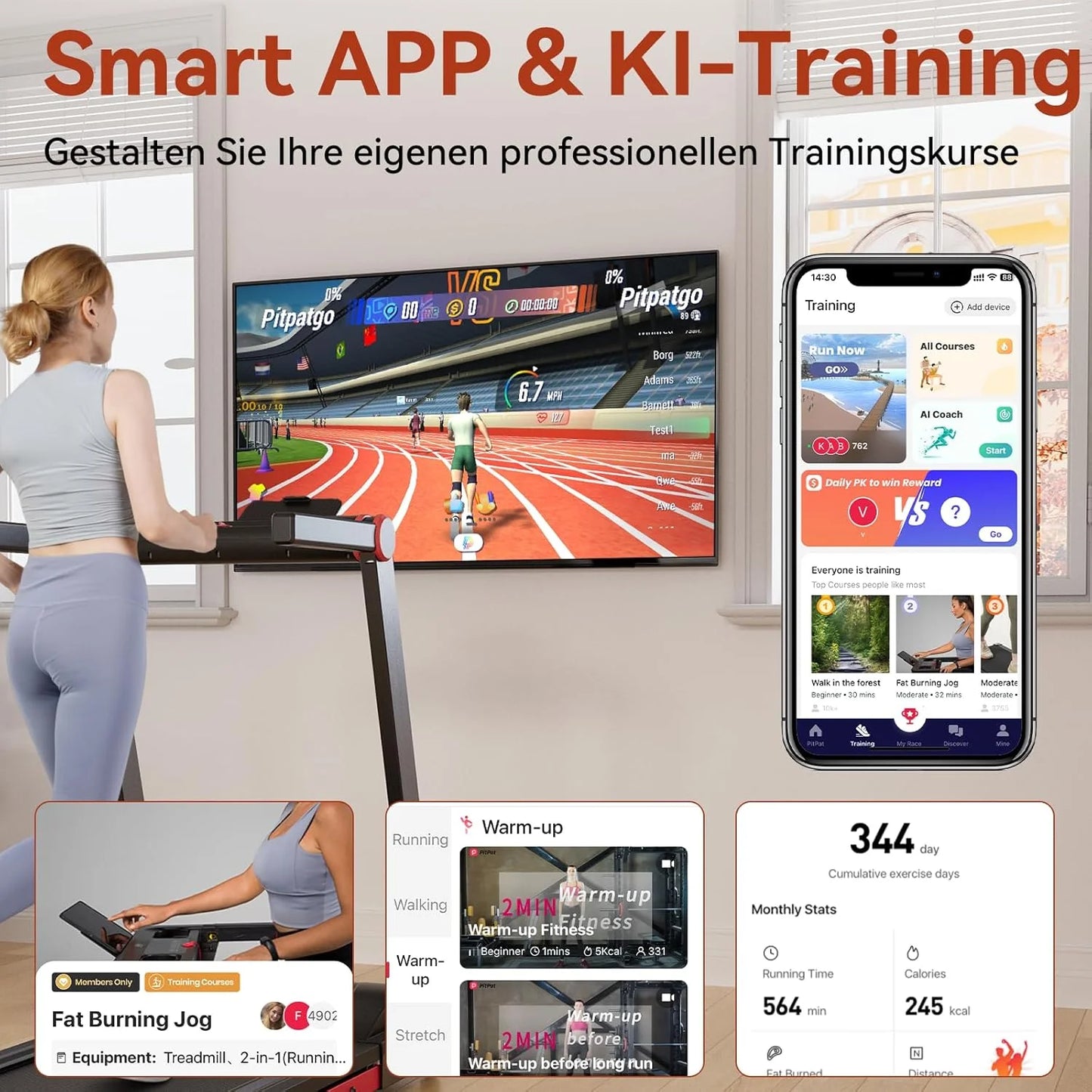 Superun 3.5HP Foldable Treadmill With 6 Percent Incline Bluetooth LCD
