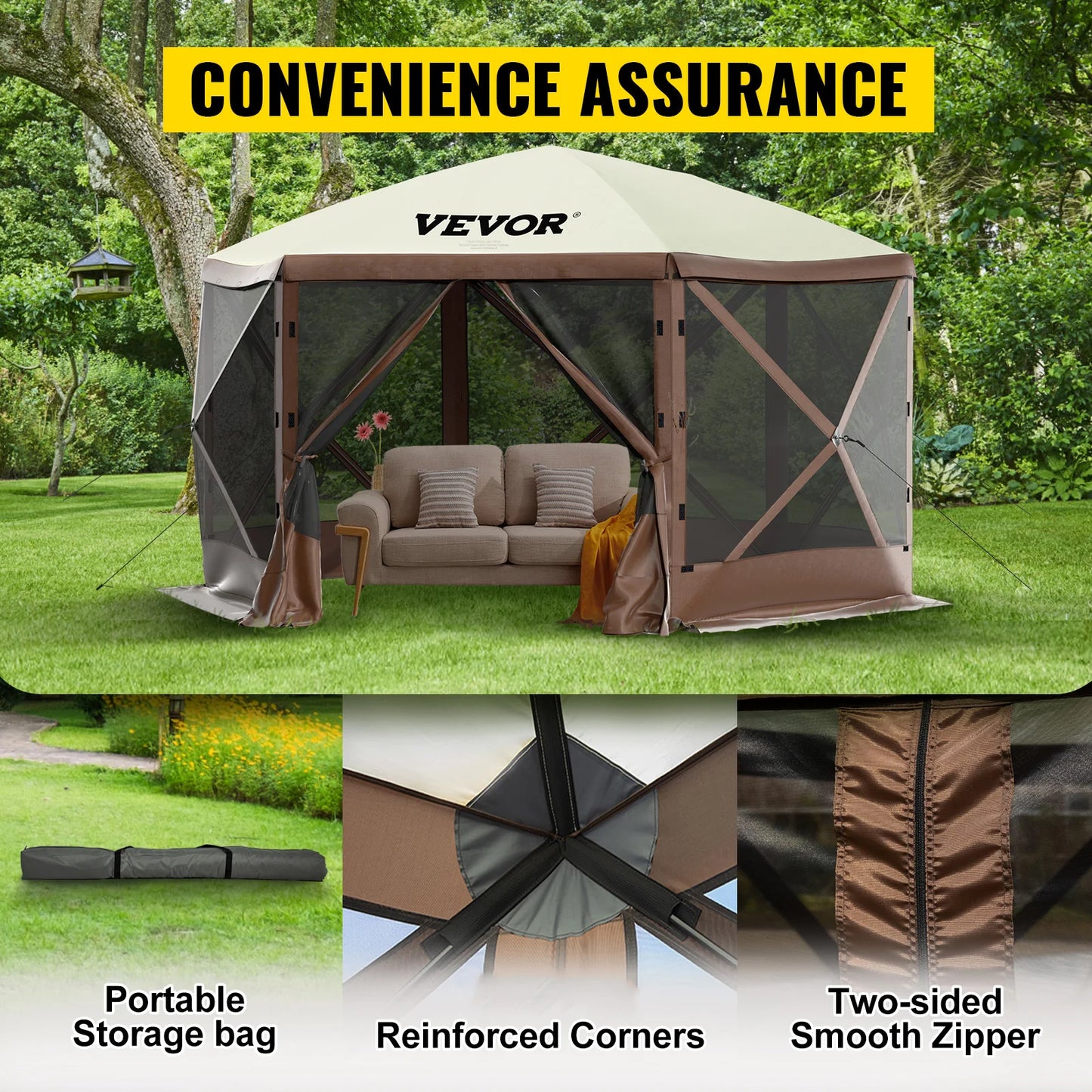 SucceBuy Pop Up Camping Gazebo Shelter Canopy Outdoor Hiking