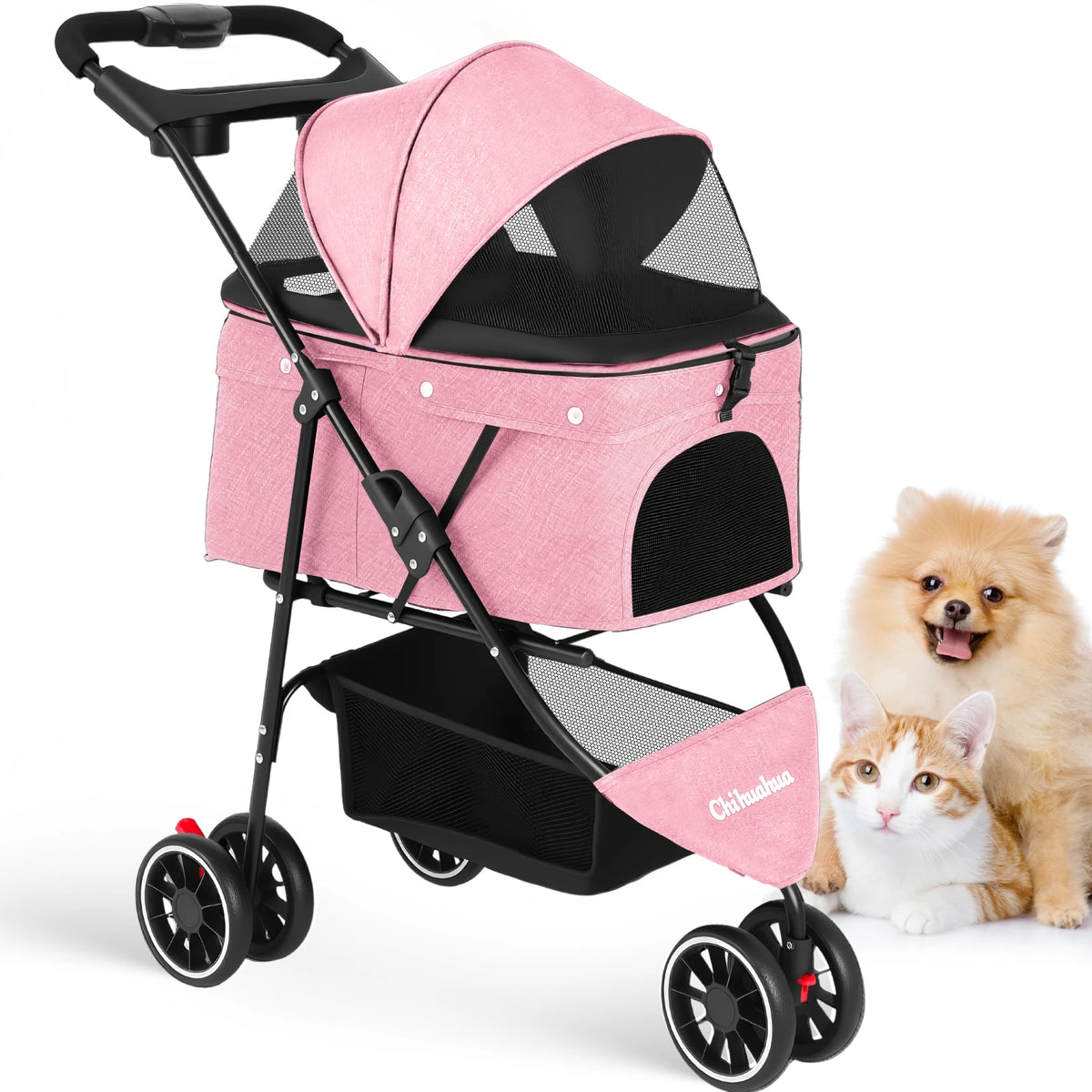 CHIHUAHUA Pet Stroller Foldable Carrier For Small Dogs And Cats