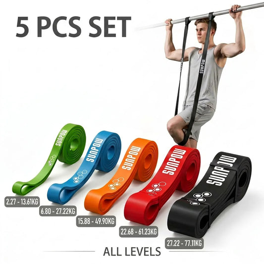 SUNPOW Pull Up Assistance Bands Set Of 5 Heavy Duty Resistance