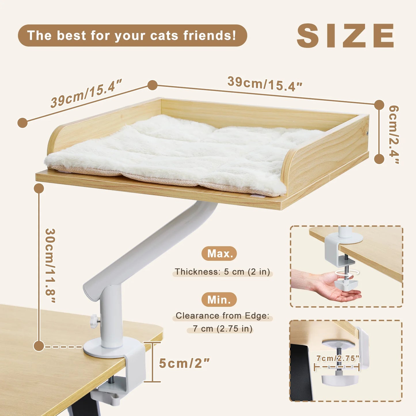 PAWZ Road Cat Desk Bed 360 Degree Rotatable Stand Indoor