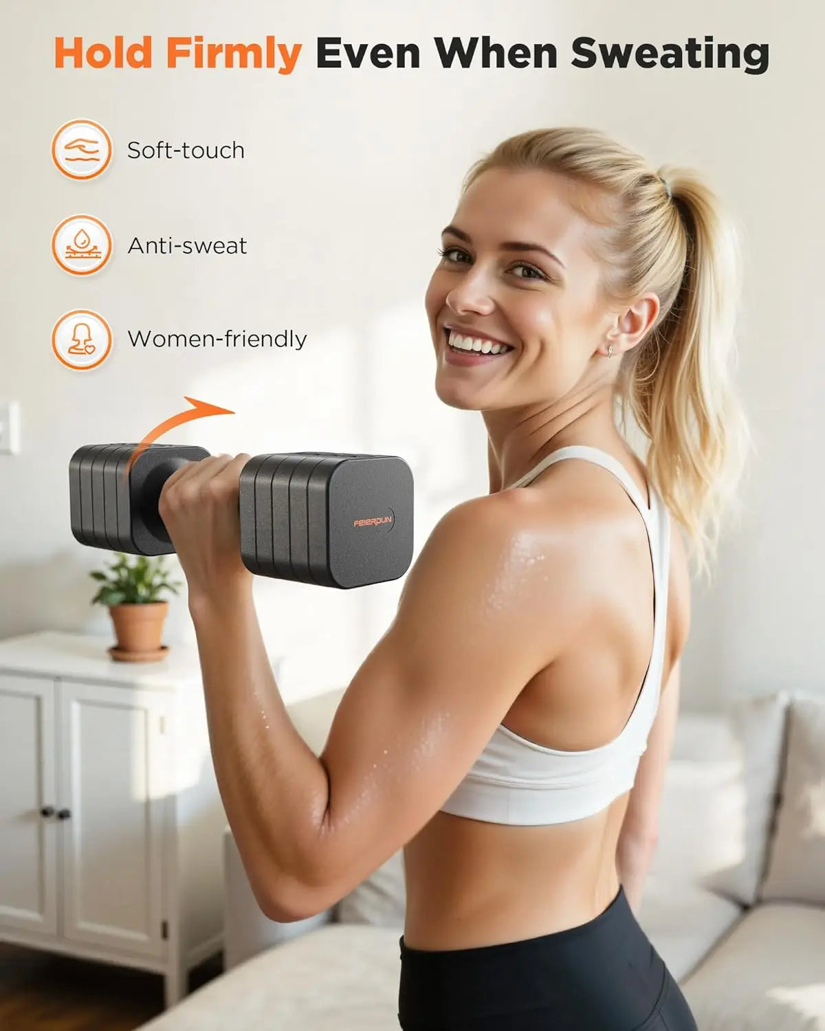FED Fitness 5 In 1 Adjustable Dumbbells Set For Home Gym