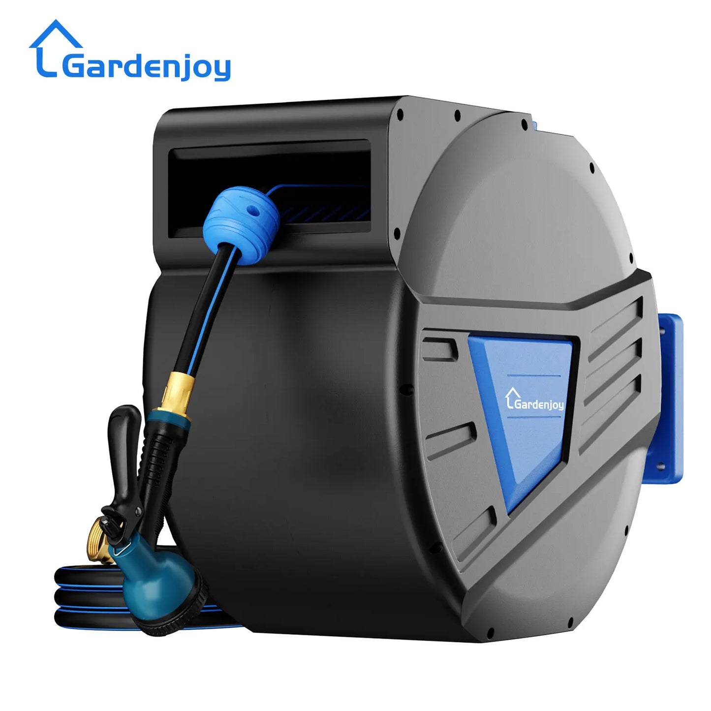 GardenJoy Retractable Hose Reel Wall Mount With Auto Lock