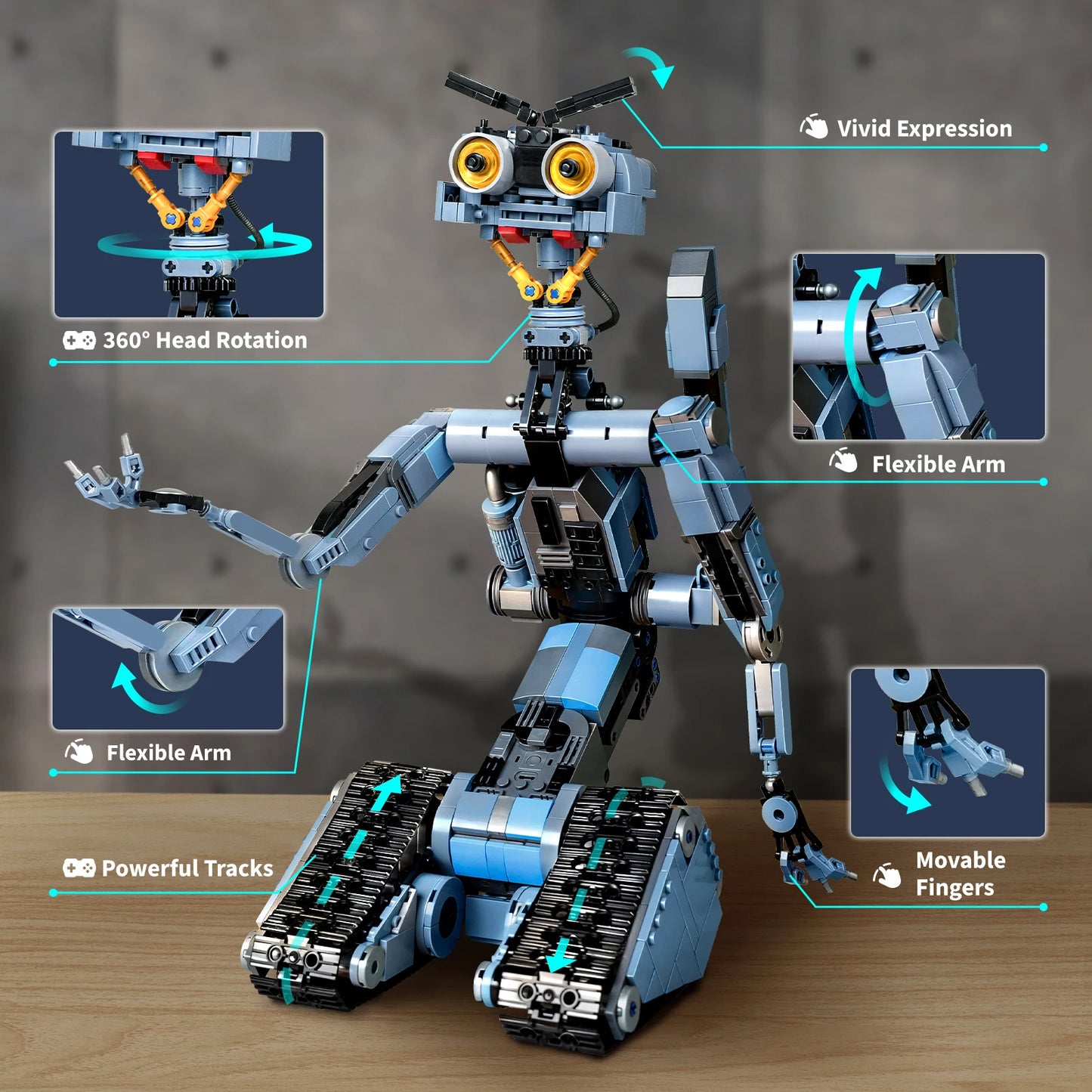 NONECE Johnny 5 Robot Building Blocks Set With Remote Control