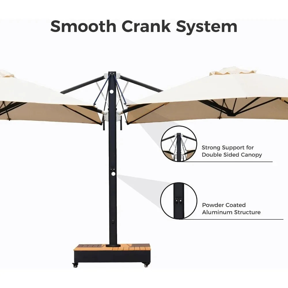 Large Patio Cantilever Aluminum Outdoor Umbrella With Base Stand