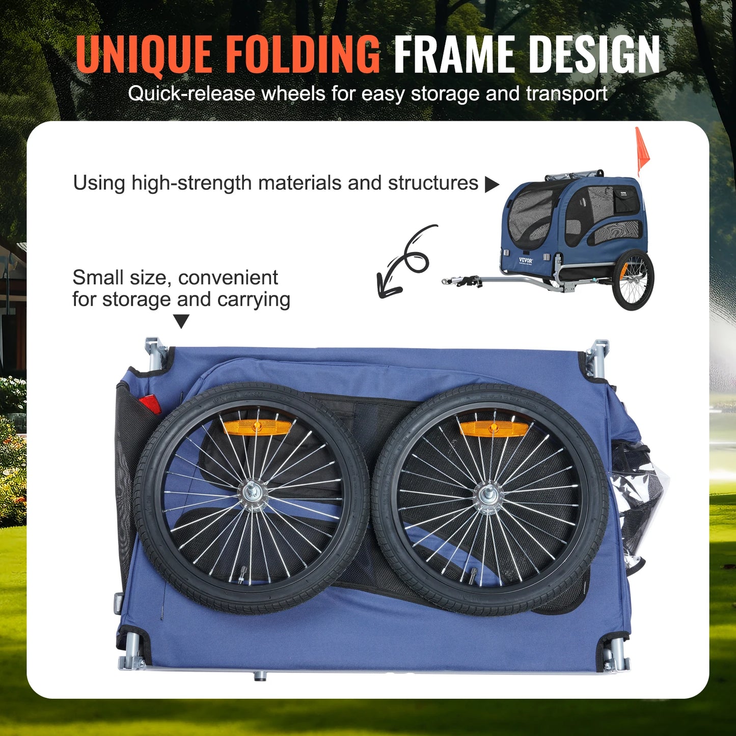 Pet Bicycle Carrier Trailer for Dogs 100lb Capacity