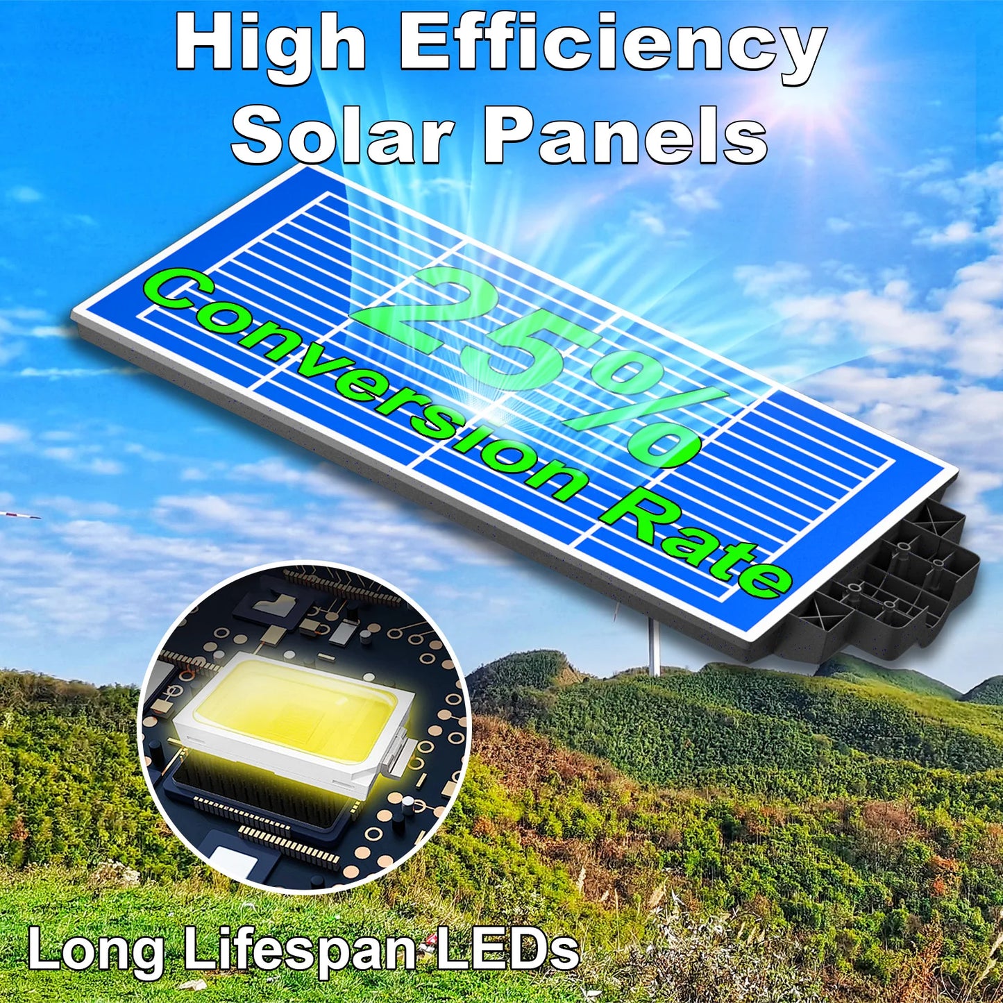 4-Pack Outdoor Solar Street Lights With Motion Sensor IP65