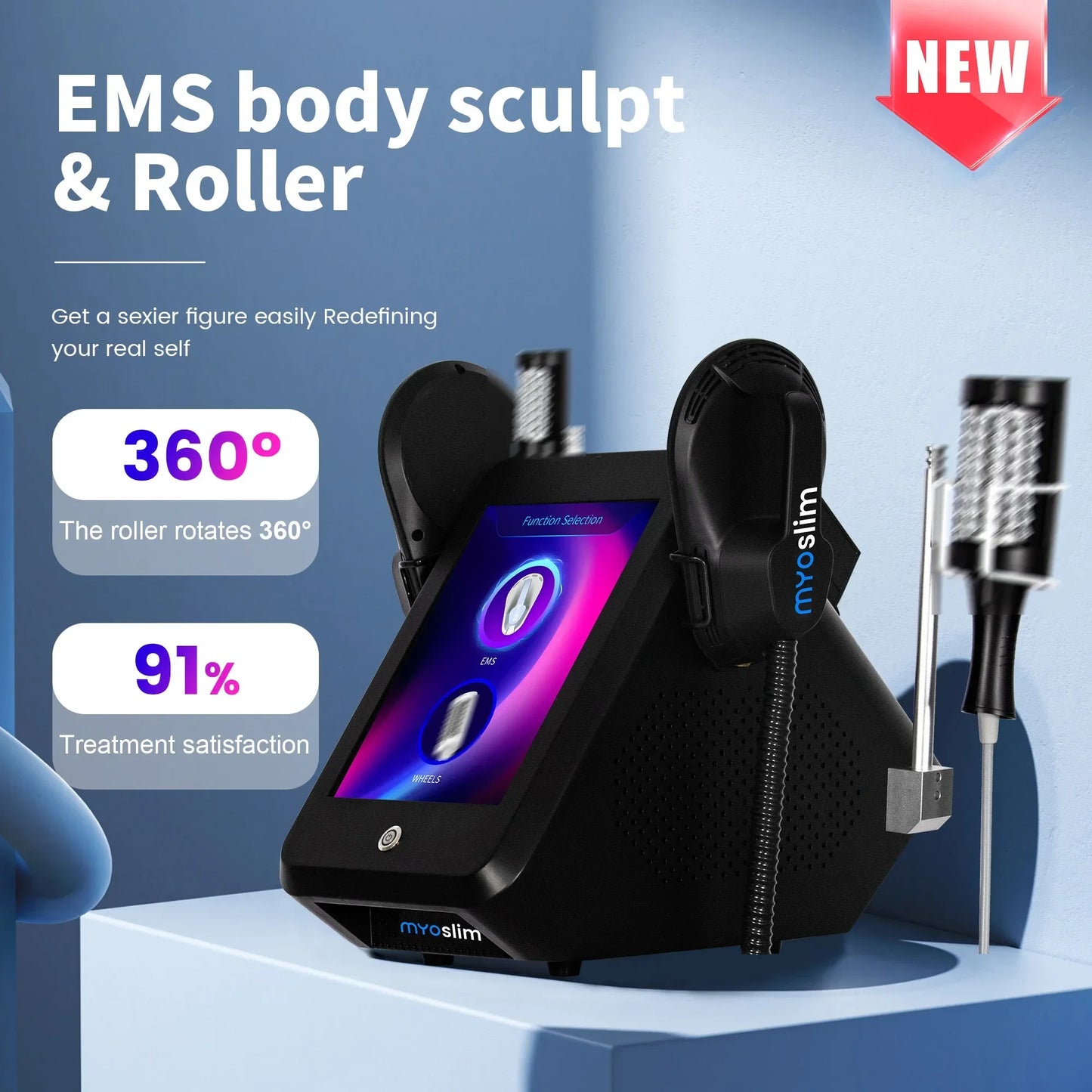 Myoslim EMS Nova Hi EMT RF Roller 2 in 1 Muscle Gainer Slimming Machine