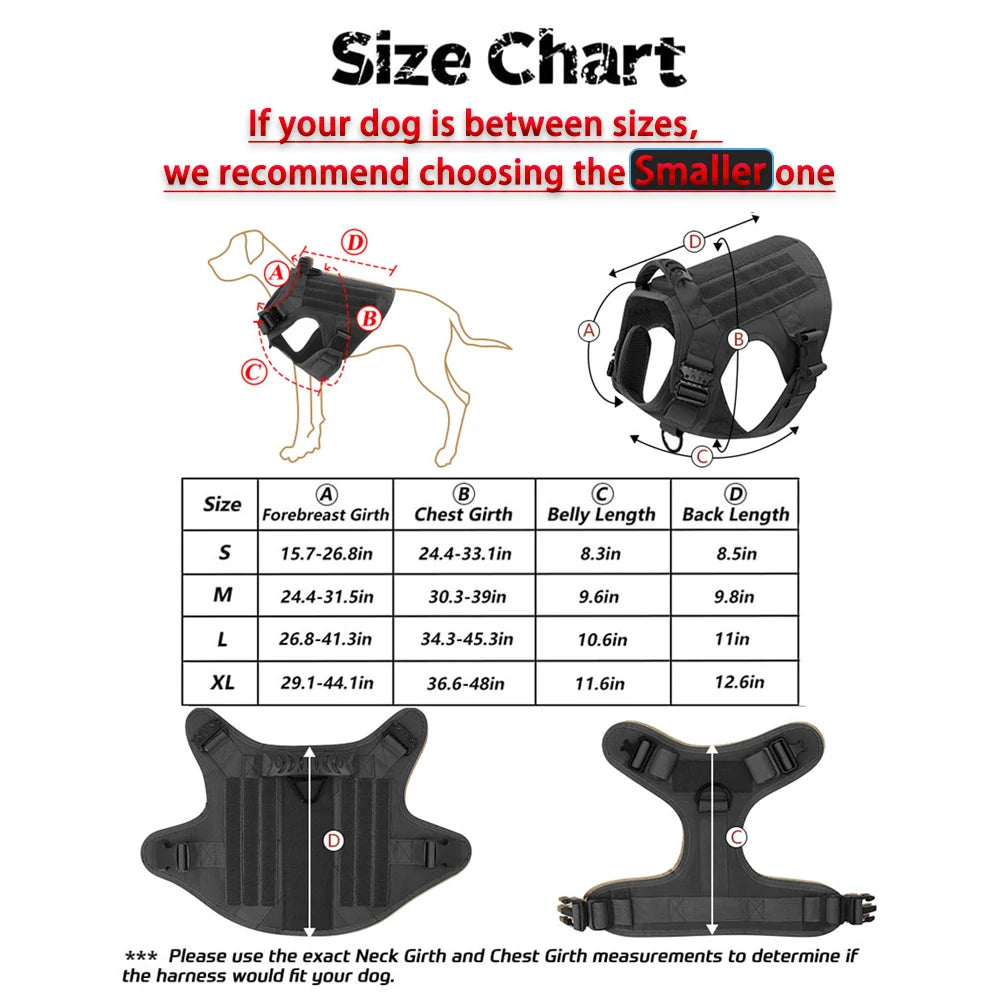 PETRAVELCN Tactical Dog Harness Leash Set For Training And Walking