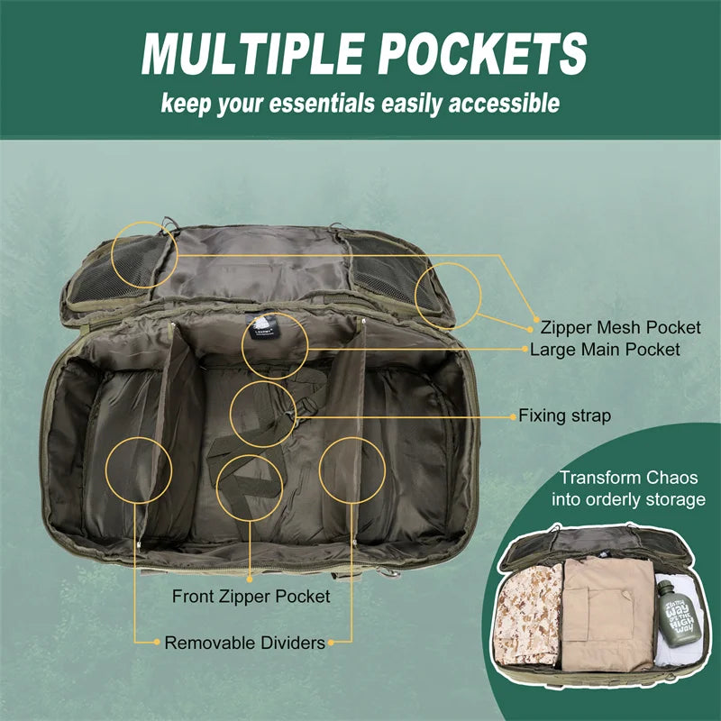 LQARMY Molle Outdoor Tactical Backpack For Hiking, Camping, And Travel