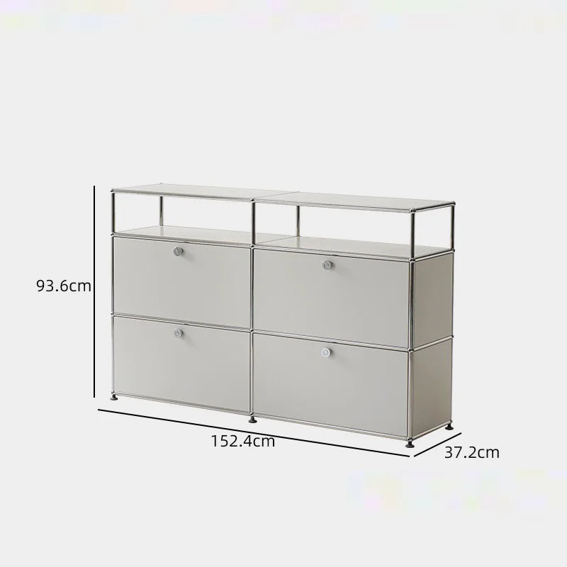 Bigcityfur TV Stand Storage Cabinet Corner Metal Living Room Furniture