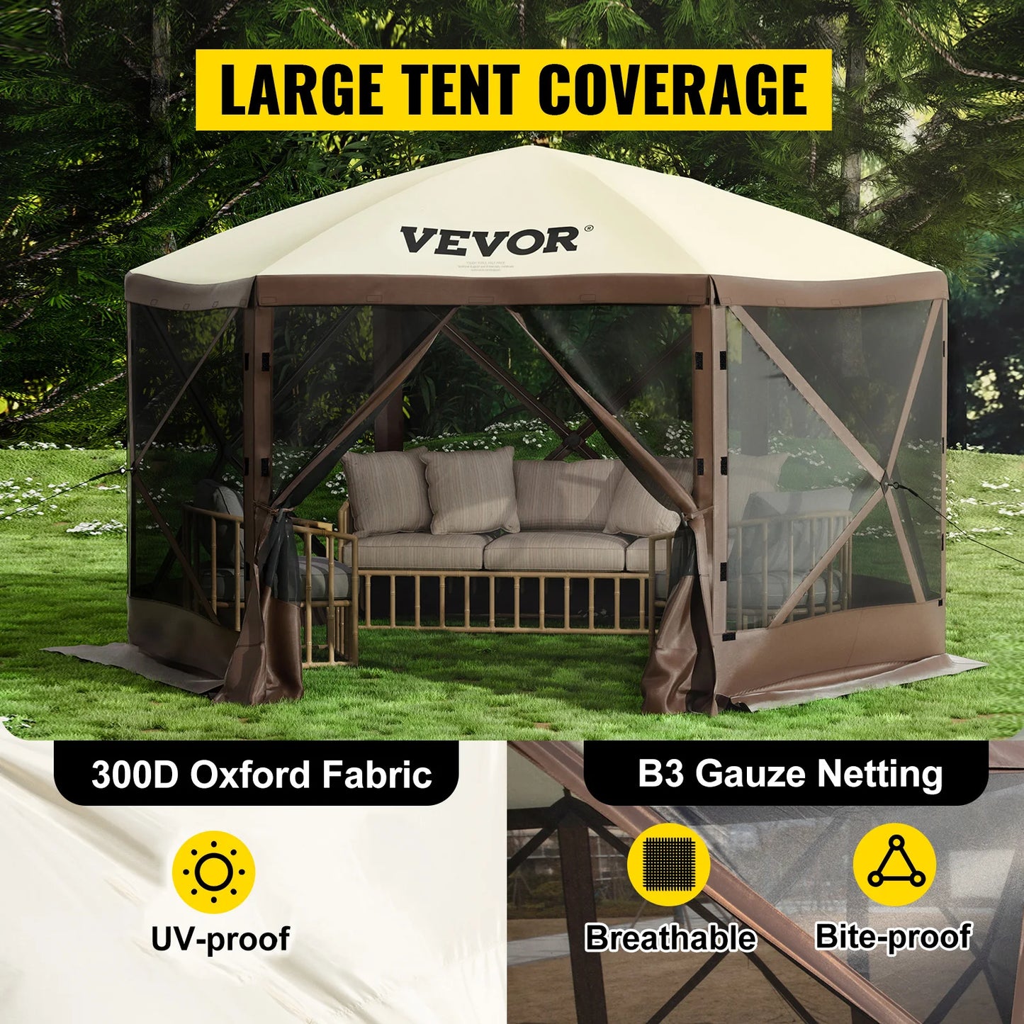 SucceBuy Pop Up Camping Gazebo Shelter Canopy Outdoor Hiking