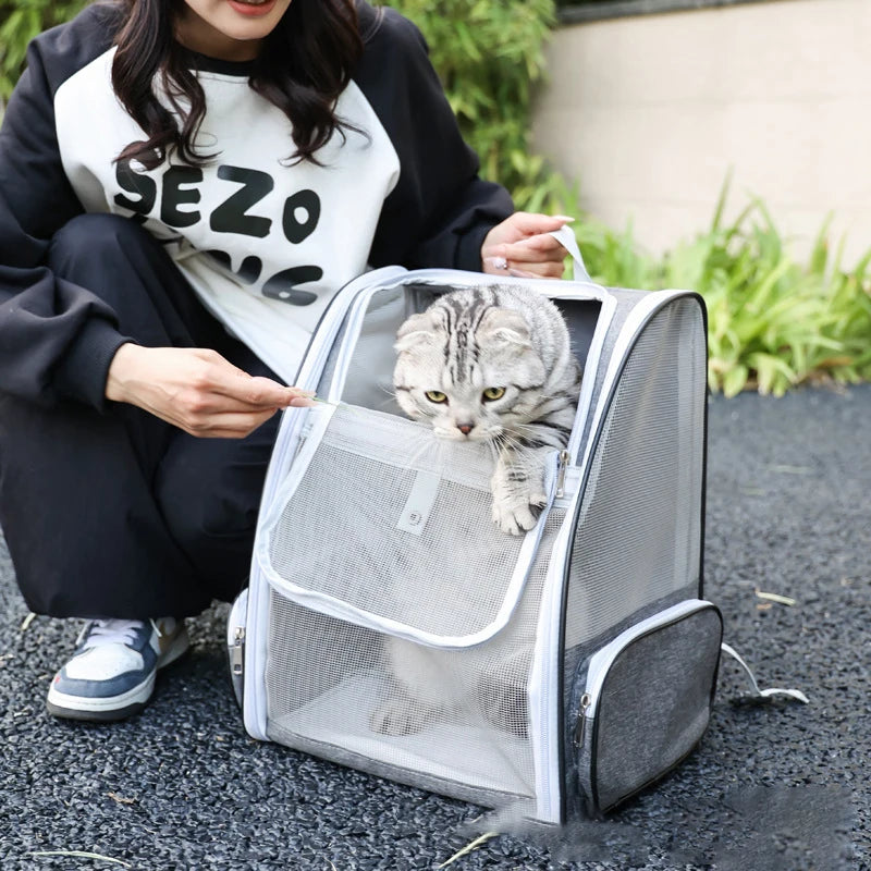 Breathable Cat Carrier Backpack For Cats And Small Dogs Travel