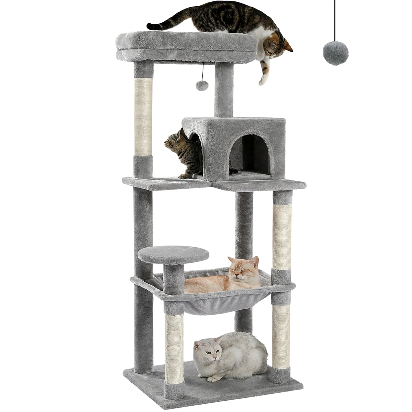 PAWZ Road 5-Level Cat Tower For Indoor Cats With Hammock