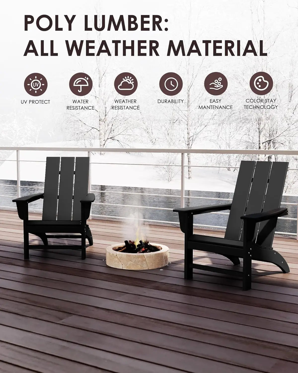 Poly Lumber Adirondack Chairs Set Of 6 Outdoor Seating