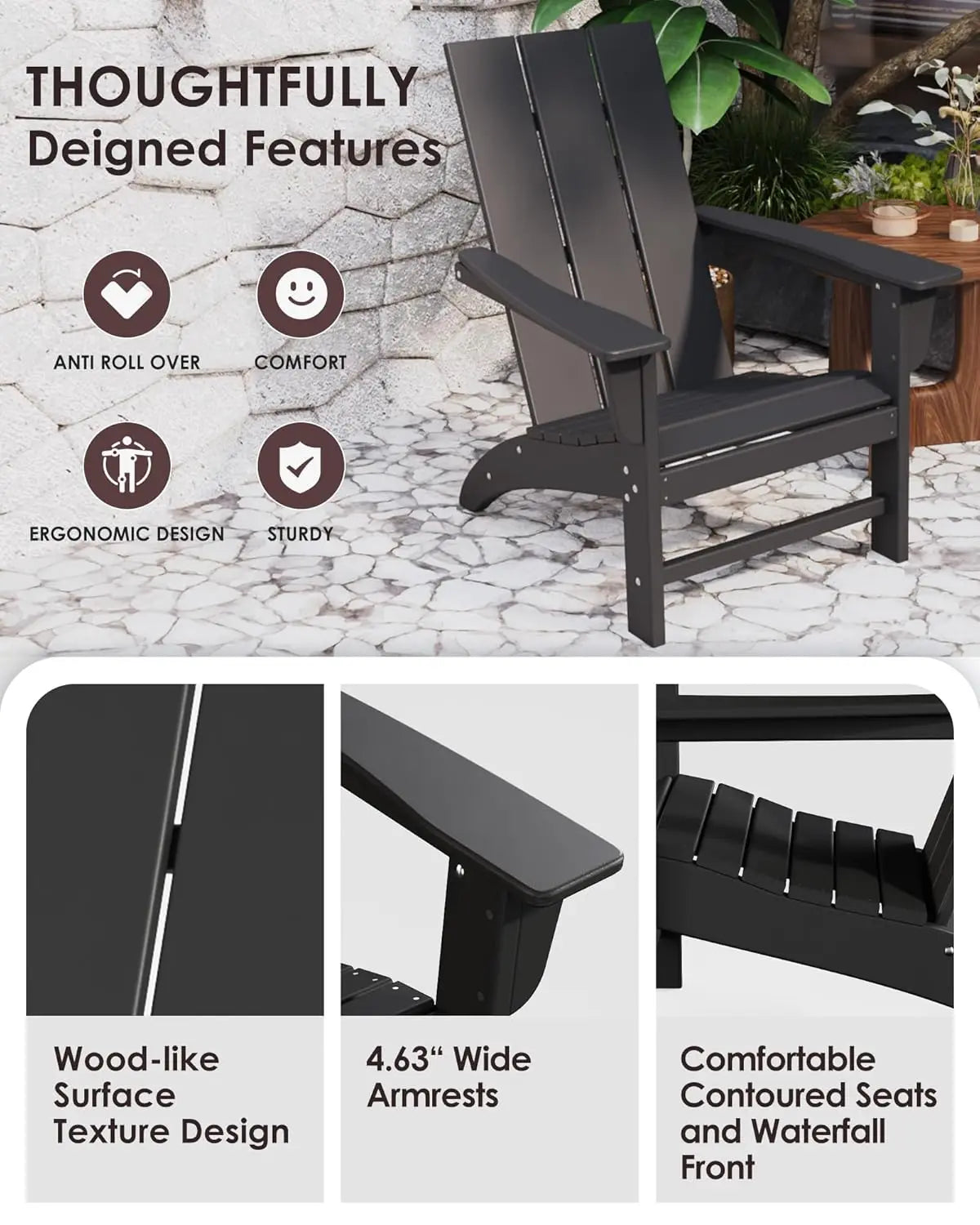 Poly Lumber Adirondack Chairs Set Of 6 Outdoor Seating